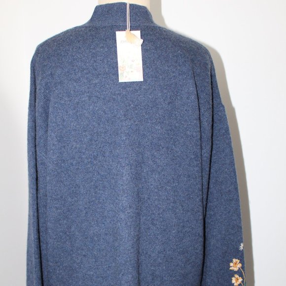NWT Johnny Was Biya JW Workshop Griffin Cardigan Duster Knit Jacket Embroidery - Picture 8 of 11